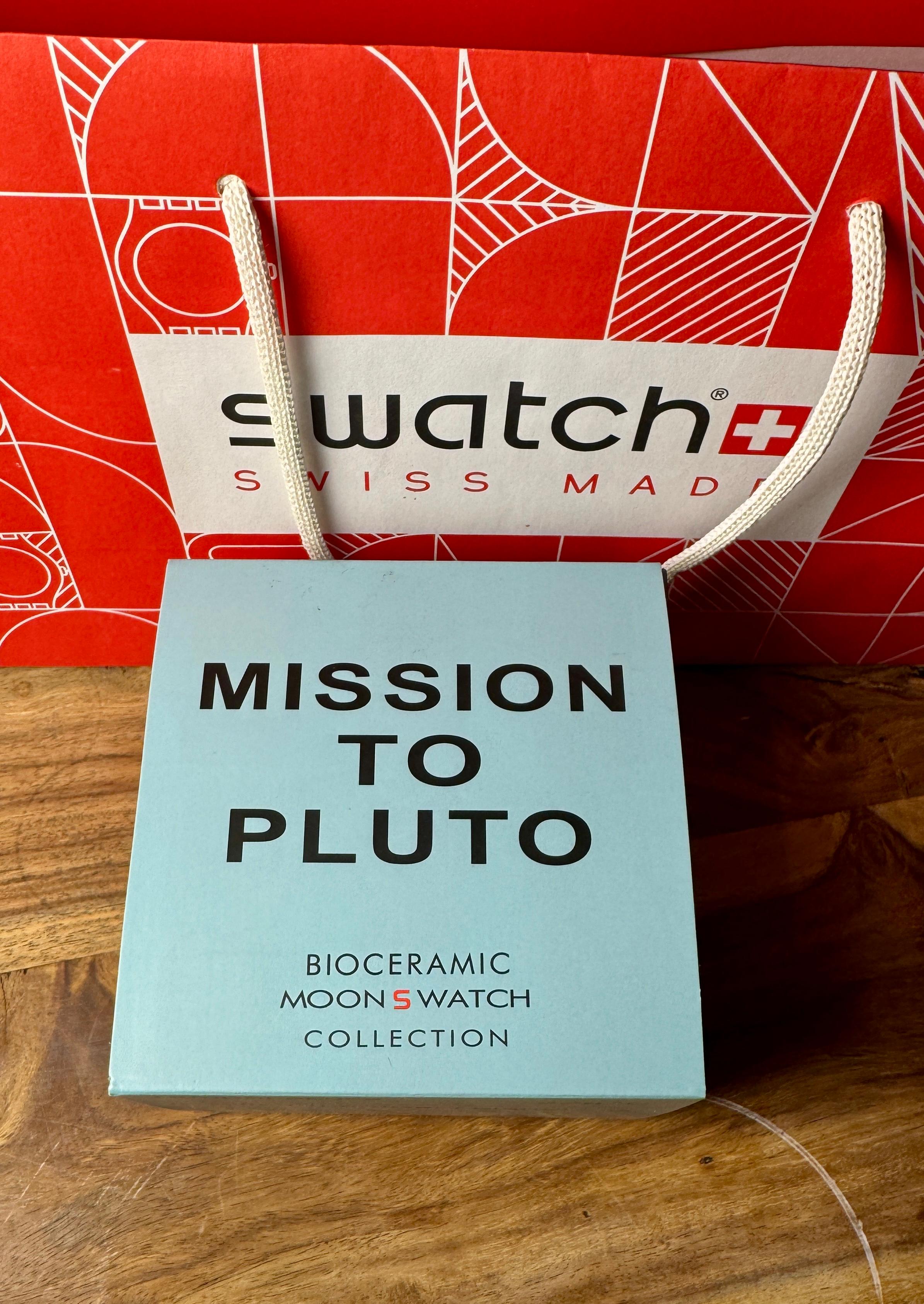 Swatch X Omega MoonSwatch Mission to Pluto Bioceramic Quartz Watch SO33M101