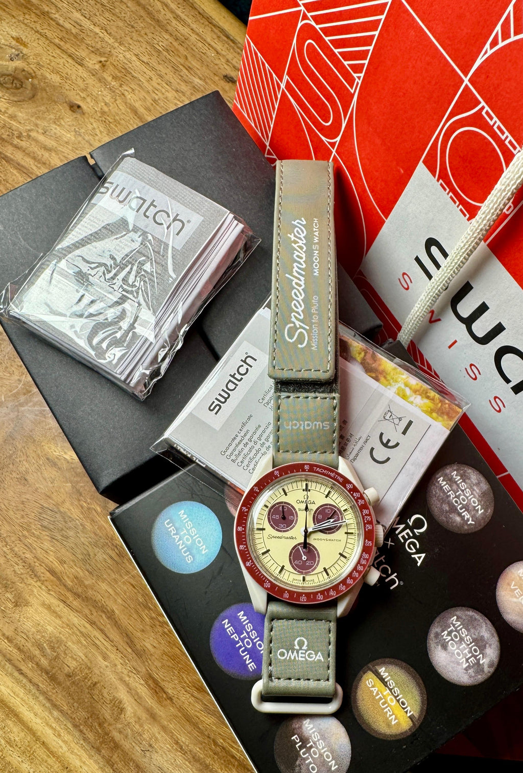 Swatch X Omega MoonSwatch Mission to Pluto Bioceramic Quartz Watch SO33M101