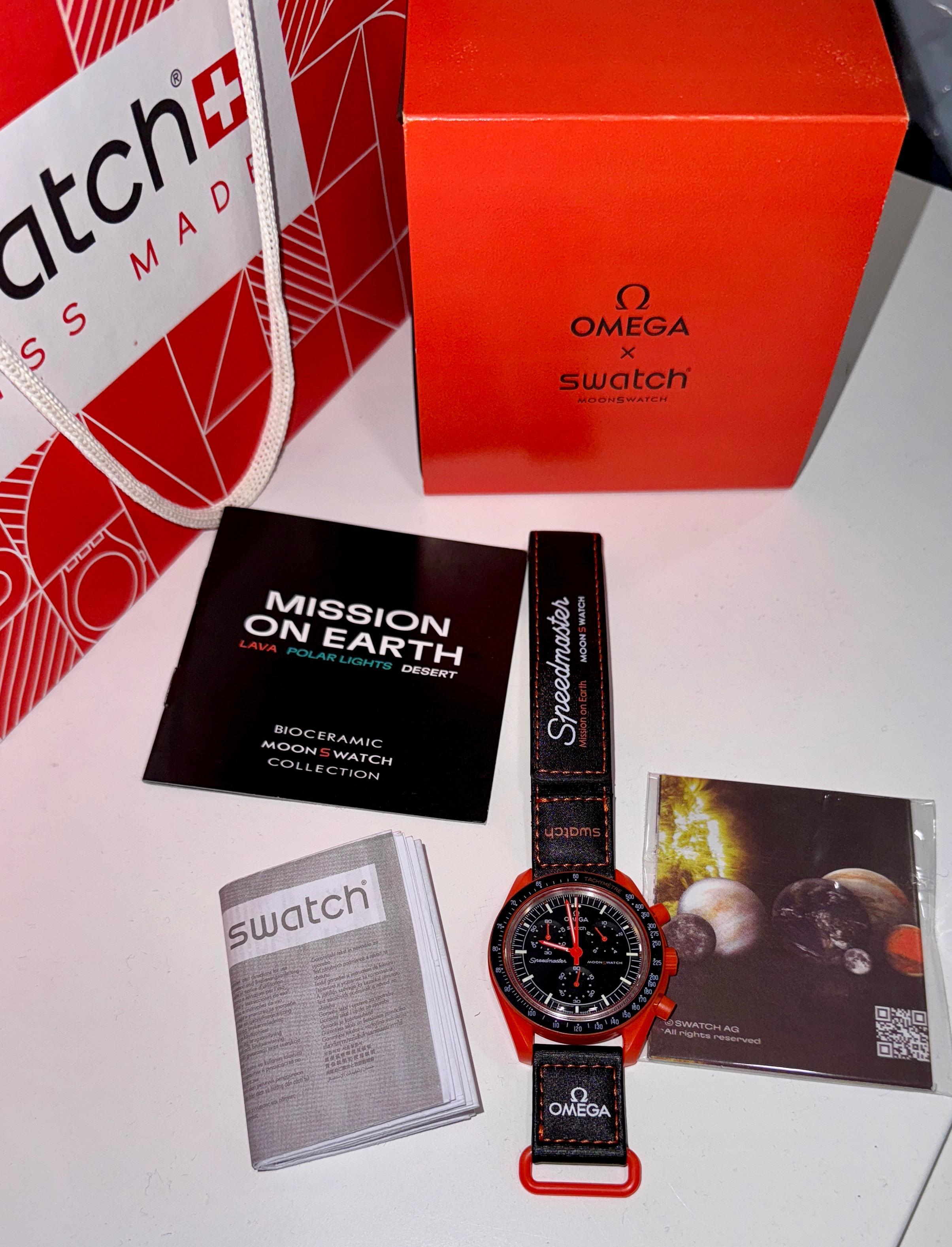 🔥 Swatch × Omega MoonSwatch – Mission on Earth: Lava (SO33O100)
