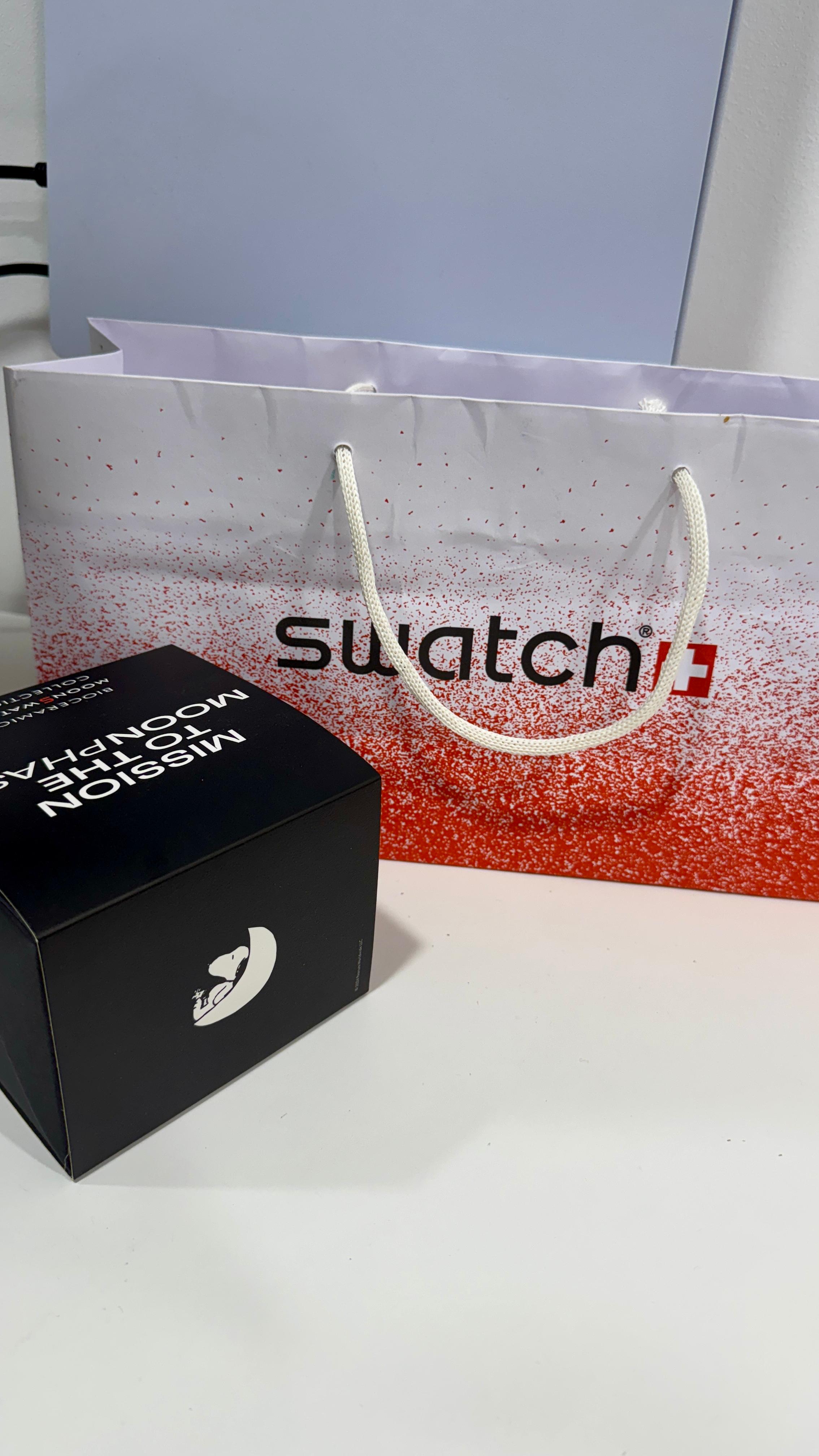Omega x Swatch Moonswatch Mission To The Moonphase Chronograph Black Snoopy