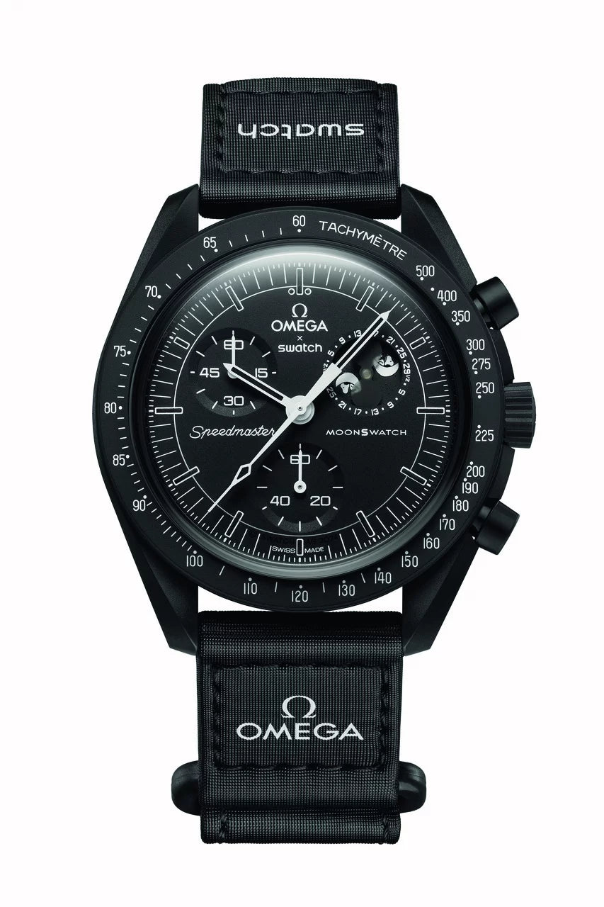 Omega x Swatch Moonswatch Mission To The Moonphase Chronograph Black Snoopy