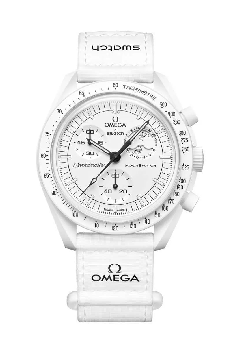 Omega x Swatch Moonswatch Mission To The Moonphase Chronograph White Snoopy